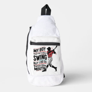 Mijn jongen zwaait misschien niet altijd, maar ik  sling bag