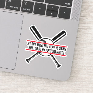 Mijn jongen zwaait misschien niet, maar ik let wel sticker