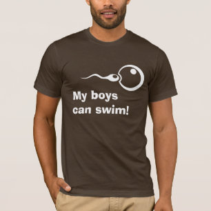 Mijn jongens kunnen zwemmen! Koel vader om shirt t