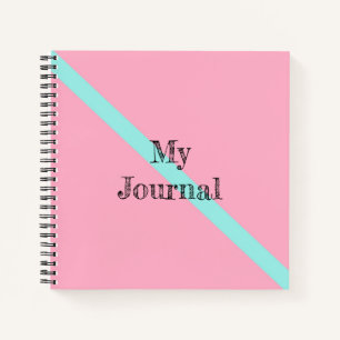 Mijn journaal blauwe streep op roze notitieboek