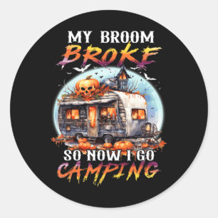 Mijn kamer broke, dus nu ga ik een halloween heks  ronde sticker