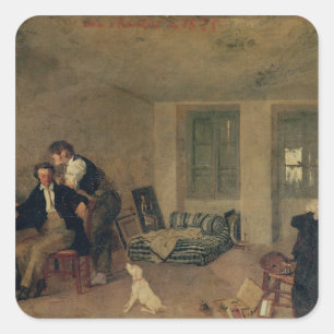 Mijn kamer in 1825 vierkante sticker