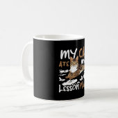 Mijn kat at mijn lesplannen, grappige katten citaa koffiemok (Voorkant links)