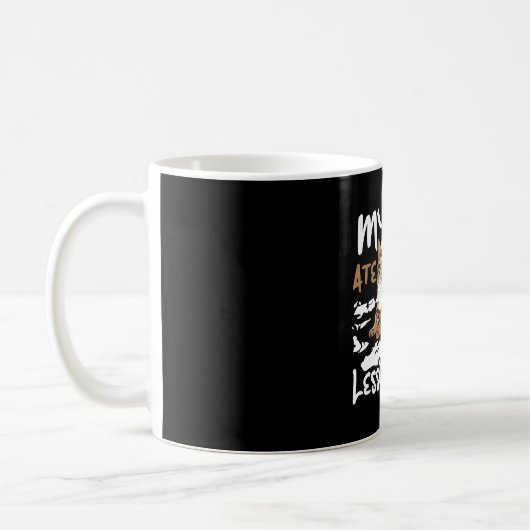 Mijn kat at mijn lesplannen, grappige katten citaa koffiemok (Links)