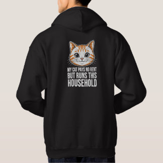 Mijn kat betaalt geen huur Funny Cat Hoodie - Voor
