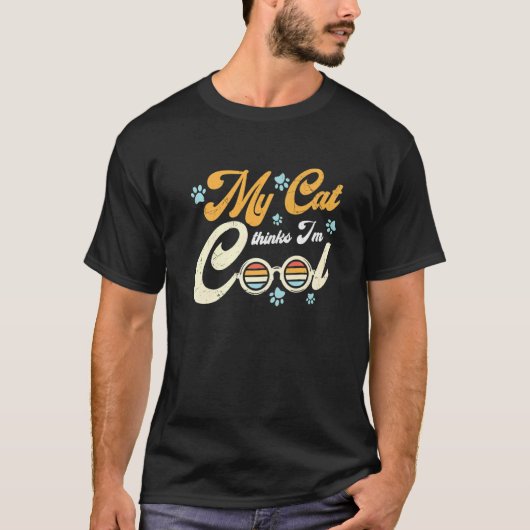 Mijn kat denkt dat ik cool ben Katten 1 T-shirt (Voorkant)