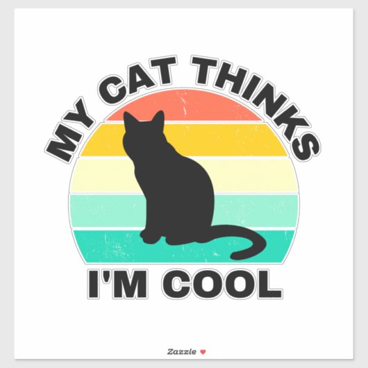 Mijn kat denkt dat ik Cool Sticker ben (Vel)