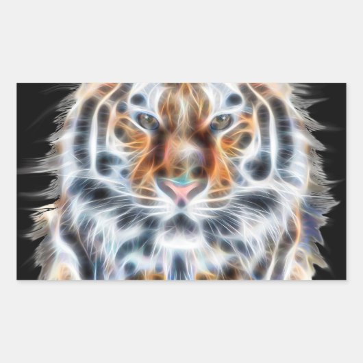 Mijn kat doet de tijger oude energie op. rechthoekige sticker (Voorkant)