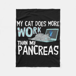 Mijn kat doet meer werk dan mijn alvleesklier Diab Fleece Deken