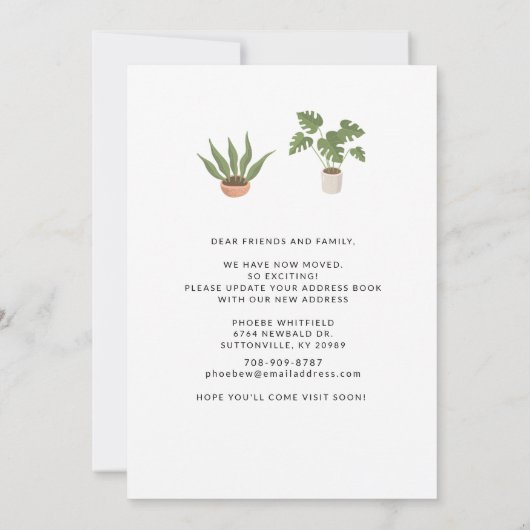 Mijn Kat en ik verplaatsen Wijziging Adres verplaa Aankondiging (Achterkant)