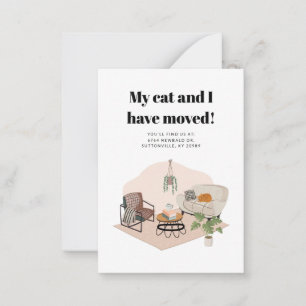 Mijn Kat en ik verplaatsen Wijziging Adres verplaa Notitiekaartje