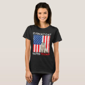 Mijn kat haat Trump tegen Trump American Flag Ret T-shirt (Voorkant volledig)