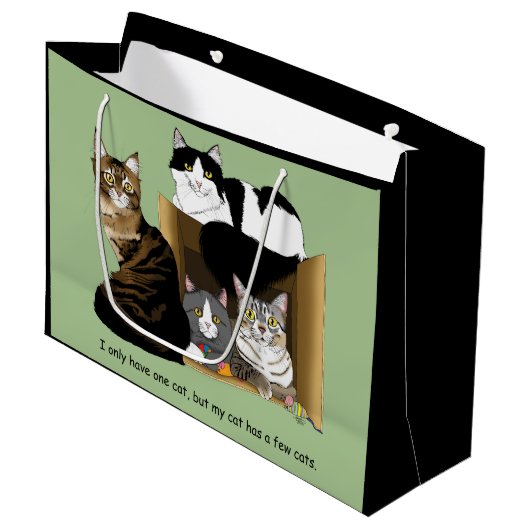 Mijn kat heeft katten groot cadeauzakje (Voorkant Gekanteld)