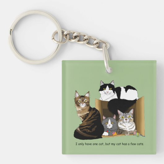 Mijn kat heeft Katten QR code Sleutelhanger (Voorkant)