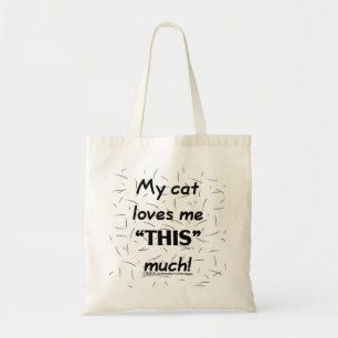 Mijn kat houdt van me met dit veel kattenhaar tote bag