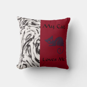 Mijn kat houdt van me Omkeerbare Designer Pillow Kussen