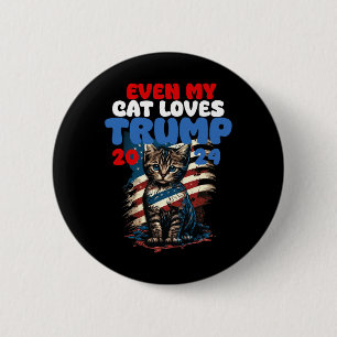Mijn kat houdt van Trump 2024 Shirt Ronde Button 5,7 Cm