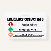 Mijn kat is alleen thuis voor noodgevallen contact badge (Achterkant)