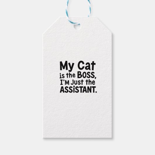 Mijn kat is de baas cadeaulabel (Voorkant)