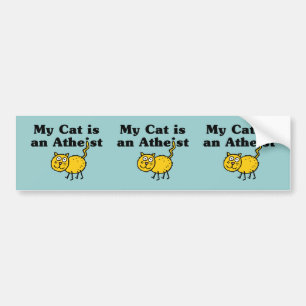 Mijn kat is een atheïst bumpersticker