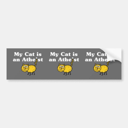 Mijn kat is een atheïst bumpersticker (Voorkant)