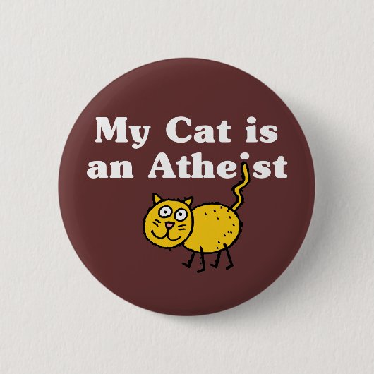 Mijn kat is een atheïst ronde button 5,7 cm (Voorkant)