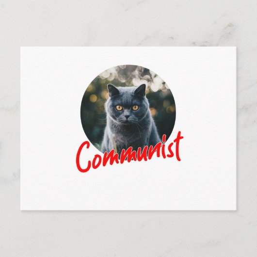 Mijn kat is een communist feestdagenkaart (Voorkant)