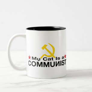 Mijn kat is een COMMUNIST Tweekleurige Koffiemok