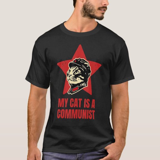 Mijn kat is een communistisch grappig Gezegde 1 T-shirt (Voorkant)