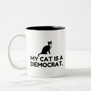 Mijn kat is een democraat tweekleurige koffiemok