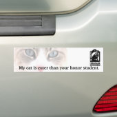 Mijn kat is kutter dan je eervolle student bumpersticker (Op auto)
