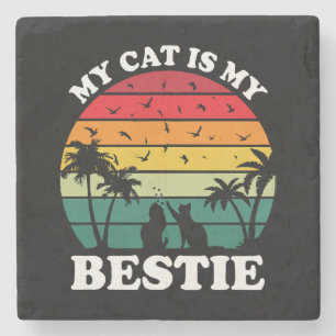 Mijn kat is mijn beste vriend stenen onderzetter
