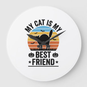 Mijn kat is mijn beste vriend vintage kat T-shirt Grote Klok