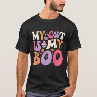 Mijn kat is mijn boek Halloween Funny Groovy Cat H T-shirt