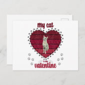 Mijn kat is mijn Valentijn Briefkaart (Voorkant / Achterkant)