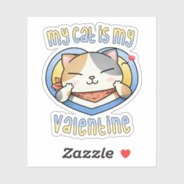 Mijn kat is mijn Valentijn Calico Cat Sticker