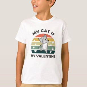 Mijn kat is mijn Valentijn Cute Cat Heart T-shirt