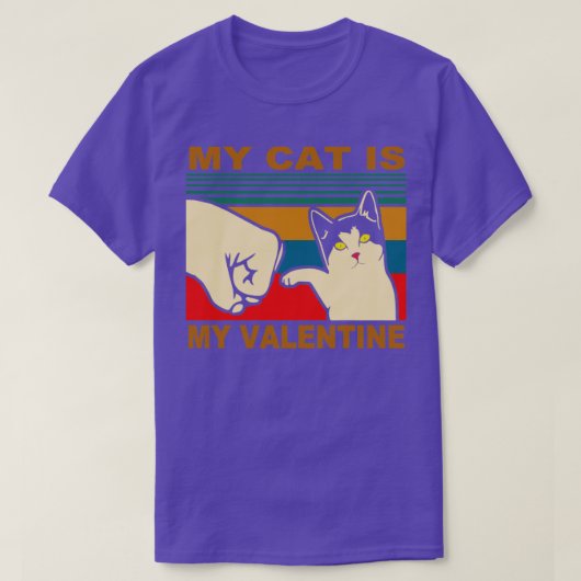 Mijn kat is mijn Valentijn grappig cadeauidee T-shirt (Design voorkant)