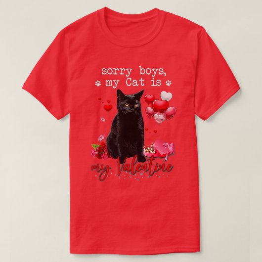 Mijn kat is mijn Valentijn K T-shirt (Design voorkant)