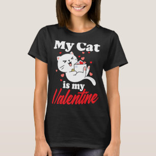 Mijn kat is mijn Valentijn Kat Kleding T-shirt