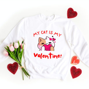 Mijn kat is mijn Valentijn Kat Lover-Valentijnsd T-shirt