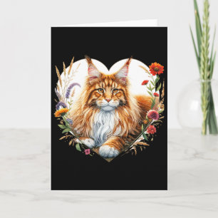 Mijn kat is mijn Valentijn Schattige oranje Maine Kaart