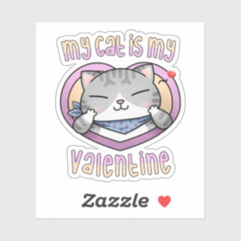 Mijn kat is mijn Valentijn Tuxedo Cat Sticker