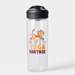 Mijn kat is mijn yoga partner - Stretching Cat Waterfles