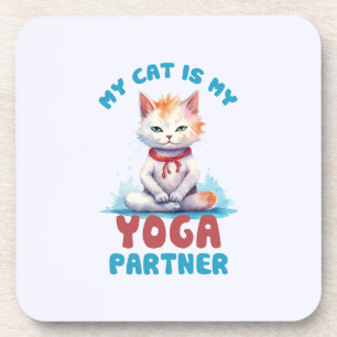 Mijn kat is mijn yogapartner - Schattige mediteren Bier Onderzetter