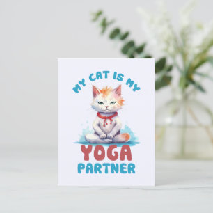 Mijn kat is mijn yogapartner - Schattige mediteren Briefkaart