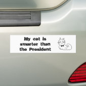 Mijn kat is slimmer dan het President Bumpersticker (Op auto)