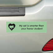 Mijn kat is slimmer dan je eersteklas bumpersticker (Op auto)
