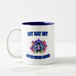 Mijn kat is Super Saiyan (weer) Tweekleurige Koffiemok