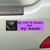 MIJN KAT IS ZWART, NIET MIJN MAGIC. BUMPERSTICKER (Op auto)